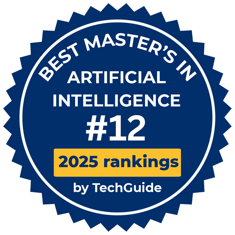 Named #12 best MS in Artificial Intelligence program for 2025 by TechGuide