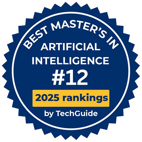 Named #12 best MS in Artificial Intelligence program for 2025 by TechGuide