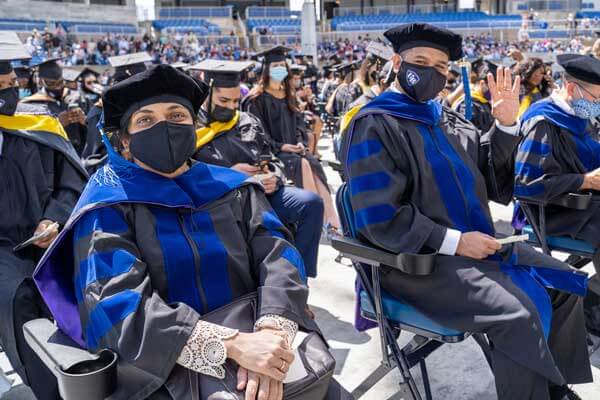 Graduate candidates at UB Commencement 2021