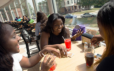 UB students in Marina Dining Hall