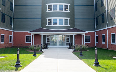 Exterior of a UB residence hall