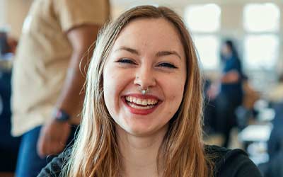 smiling UB student