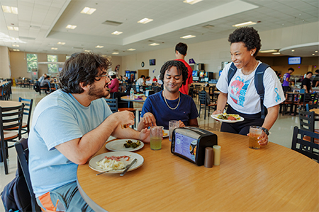 UB Students in the dining hall