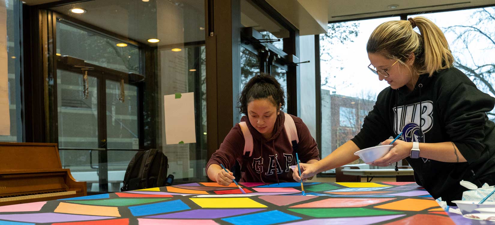Students painting