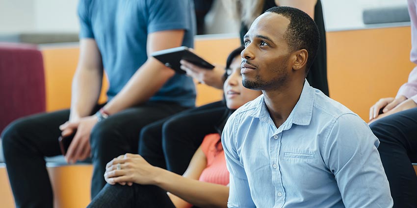 A student earning a bachelor of science in business administration in ct