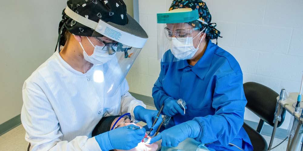 A student at UB, one of the best dental hygiene BS programs in CT