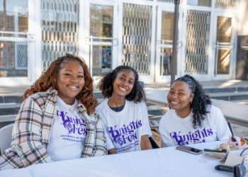 students at the UB block party