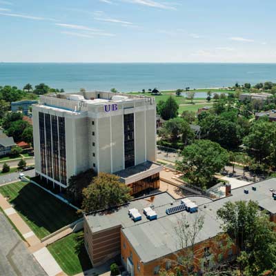 aerial view of the UB campus