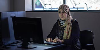 A student at UB, one of the best computer science MS online programs in CT
