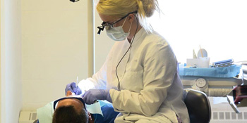 A student at UB, one of the best dental hygiene associate programs in CT